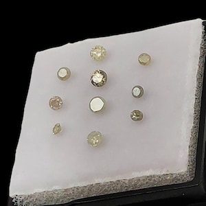 Certified diamonds, natural diamonds, box of 10 faceted diamonds, conflict free diamonds, jewellery supplies or collection, loose diamonds