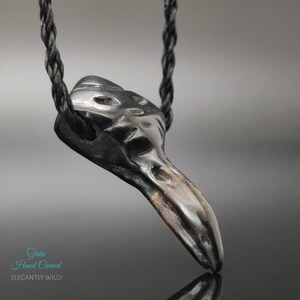 2 Large Raven Bird Skull Pendants Antique Silver Gothic Steampunk Findings 1.2