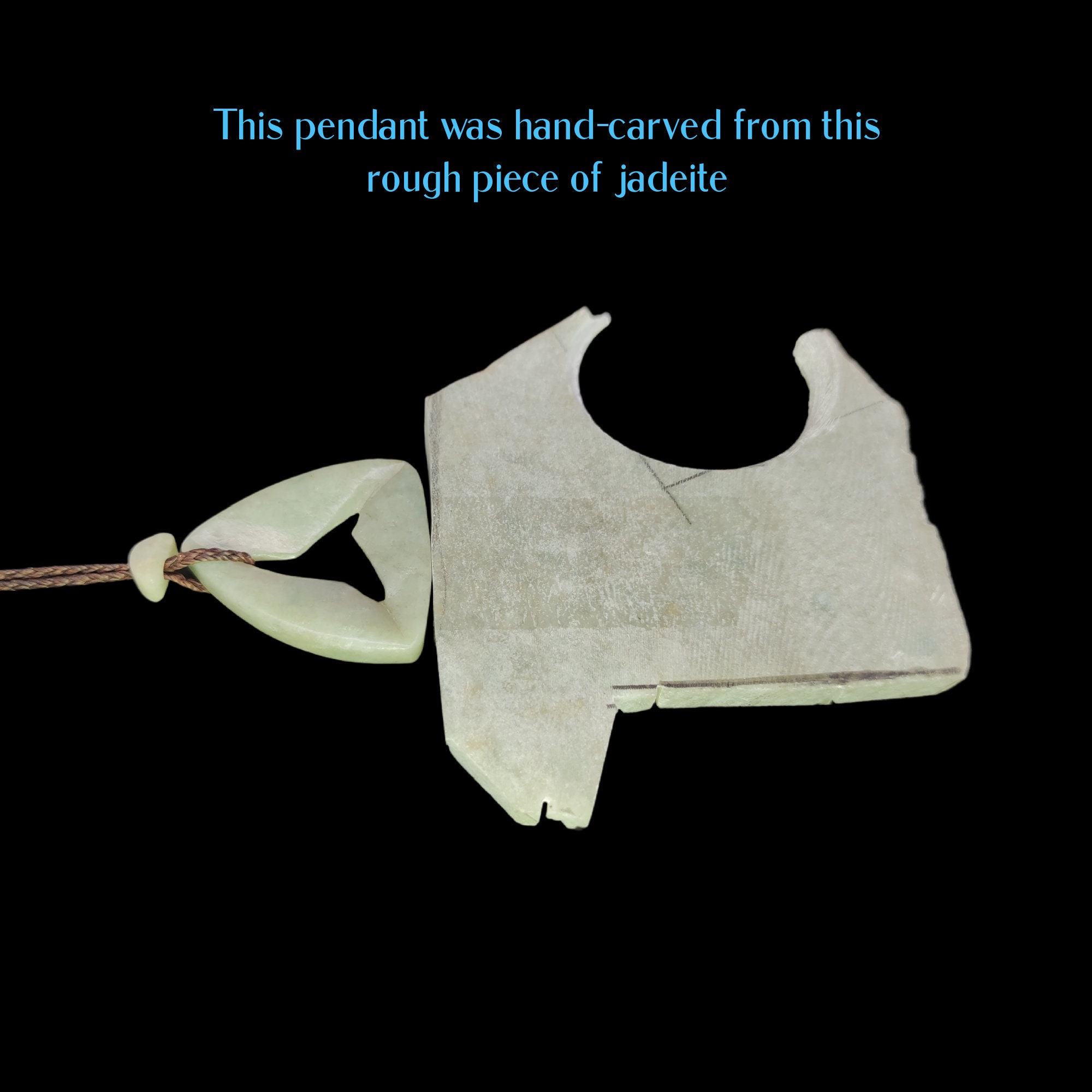 Guatemalan Jadeite Jade Triangle Necklace Adjustable Rope Etsy