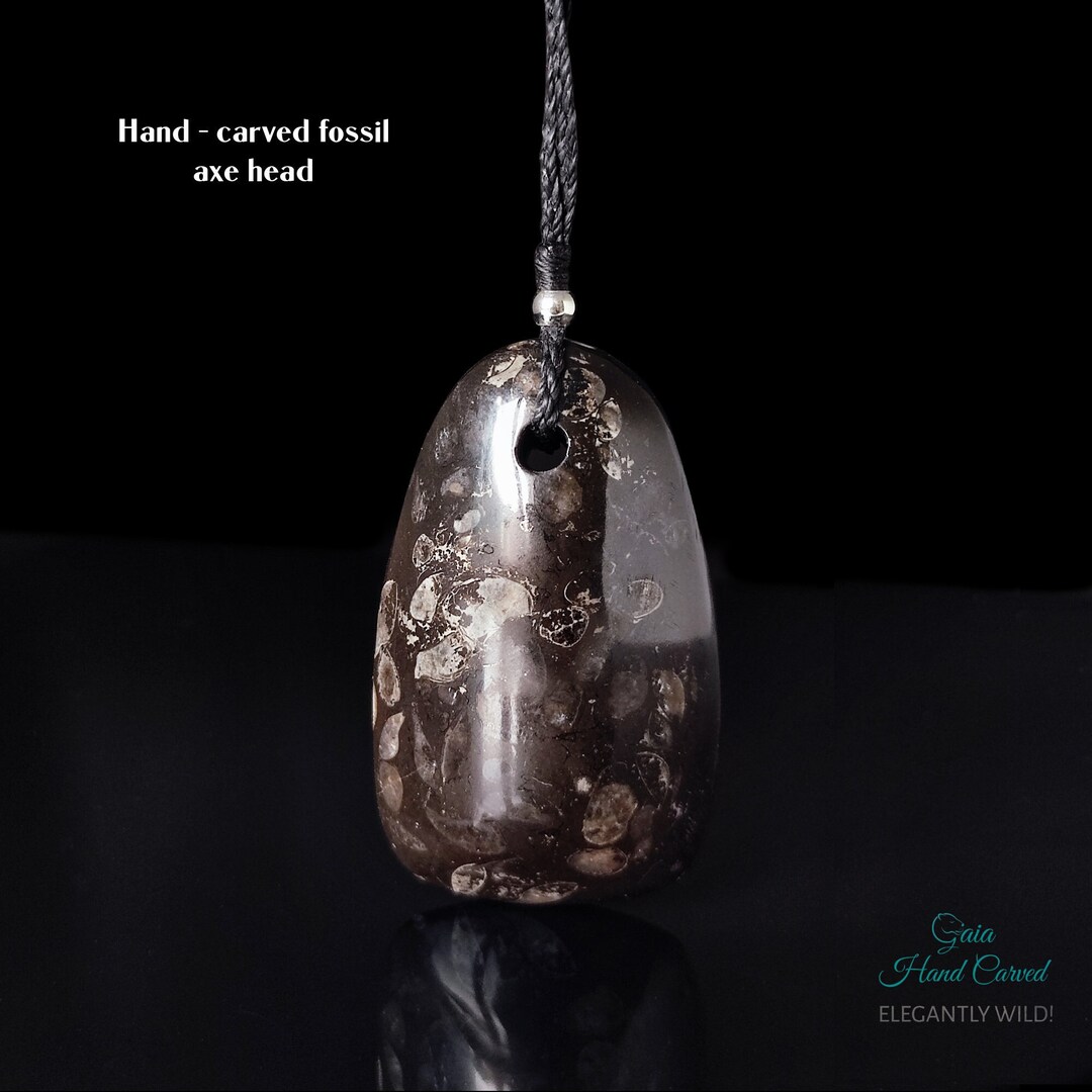 Axe Head Necklace, Neolithic Axe Head Pendant, Tomahawk Heads Stone