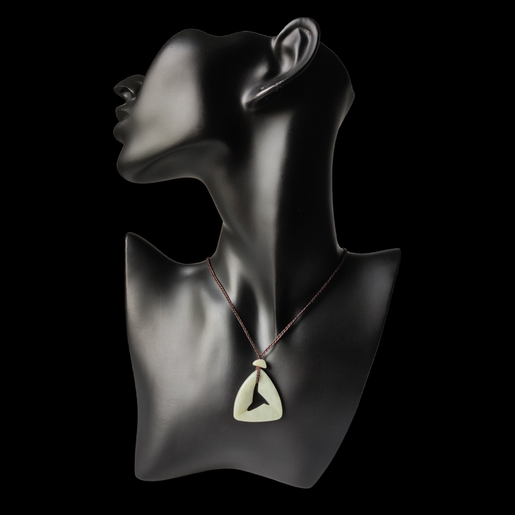 Guatemalan Jadeite Jade Triangle Necklace Adjustable Rope Etsy