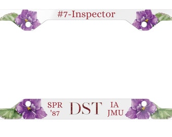 Marco para matrícula de la hermandad DST, accesorio para coche con violeta africana, regalo personalizado