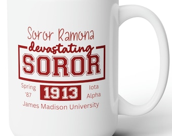 Devastating Soror Ceramic Mug, DST Personalized Gift, 15oz