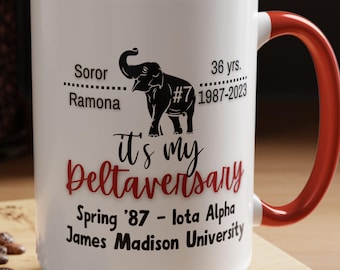 Personalized Deltaversary Coffee Mug, DST Sorority Gift