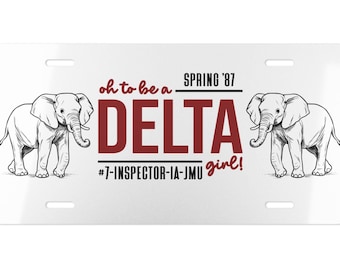 Placa de vanidad de la Hermandad Delta, decoración para coche con temática griega, placa de elefante para coche