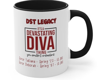 Custom DST LEGACY Color Accent Coffee Mug, 11oz, Custom Delta Mug, Modern DST Mug Gift, Custom Delta Anniversary Mug