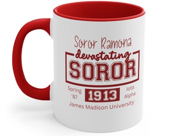 Devastating Soror 1913 Personalized Color Accent Coffee Mug, 11oz, Devastating Soror 1913, Soror Gift