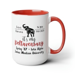 Personalized Deltaversary Coffee Mug, 11oz and 15oz Tea Mug, DST Gift, Line Sister Celebration image 2