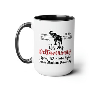 Personalized Deltaversary Coffee Mug, 11oz and 15oz Tea Mug, DST Gift, Line Sister Celebration image 3