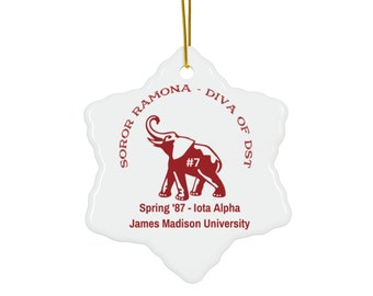 Personalized Diva of DST Ceramic Ornaments (1pc), DST Christmas Gift, Delta Keepsake, Gift for Line Sisters, Custom Crossing Gift