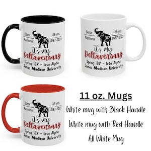 Personalized Deltaversary Coffee Mug, 11oz and 15oz Tea Mug, DST Gift, Line Sister Celebration image 4