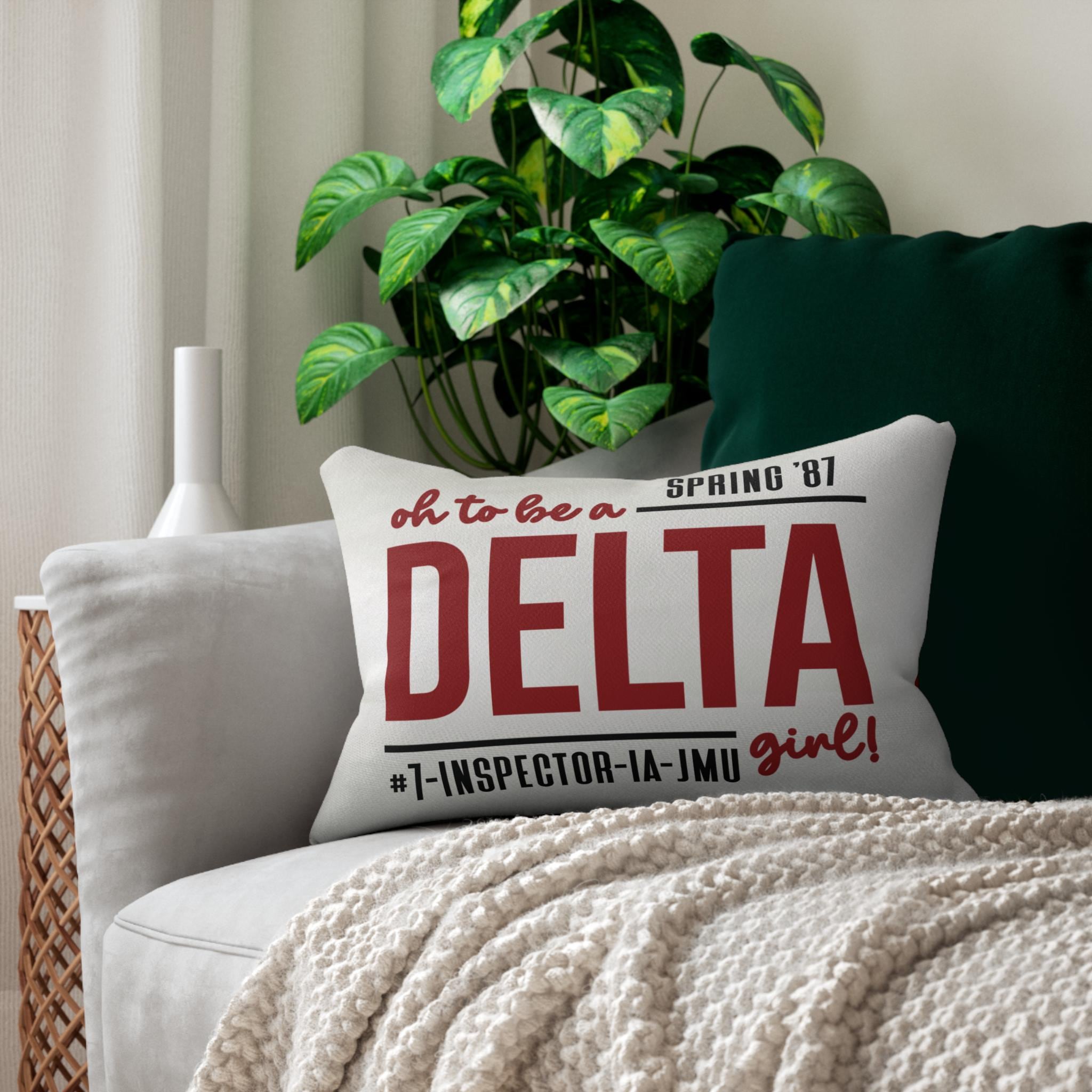 Lumbar Pillow, Custom DST Design, Oh to Be a Delta Girl