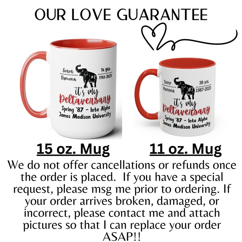 Personalized Deltaversary Coffee Mug, 11oz and 15oz Tea Mug, DST Gift, Line Sister Celebration image 9
