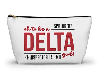 Personalized Delta Girl Accessory Pouch | Sorority Gift, Makeup Bag