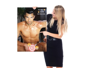 Pin the Muffin on the Stud Bachelorette Party Game, Naughty Hen Party Game, Funny Bridal Shower Activity