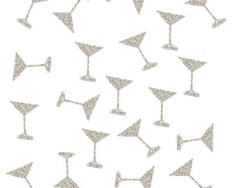 Martini glitter cardstock confetti for bachelorette parties, bridal showers, girl's night and more.