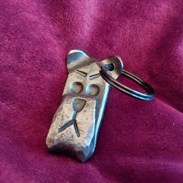 Hand forged dog key rings