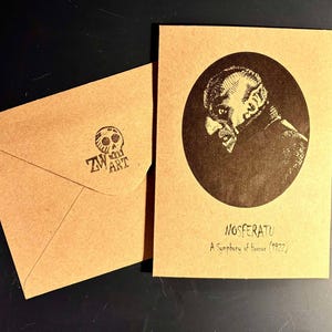 Carte d'art Nosferatu/carte du comte Orlok/carte d'art originale impression d'art/Nosferatu 1922/carte d'art de vampire/fan de films d'horreur/film de l'époque muette