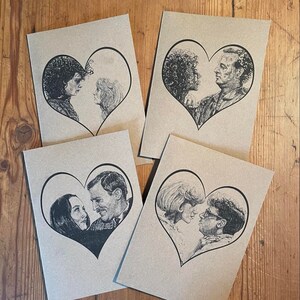 Horror Paare Valentinskarten/Original Kunstdruck Karten/Geisterjäger/Edward mit den Scherenhänden/Kleiner Horrorladen/Familie Addams/Süße Karten
