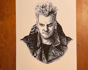 Lámina artística de "David" de Lost Boys: Retrato del vampiro de Kiefer Sutherland