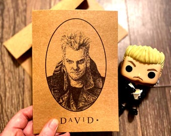 Lost Boys 'David'-kunstprintkaart: Kiefer Sutherland, Vampire Horror uit de jaren 80