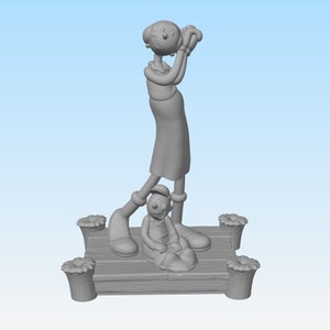 Popeye Figure | Olive Oyl Figure | Popeye Statue | Brutus Figure | Brutus Statue | Collectible Statue | Birthday Gift