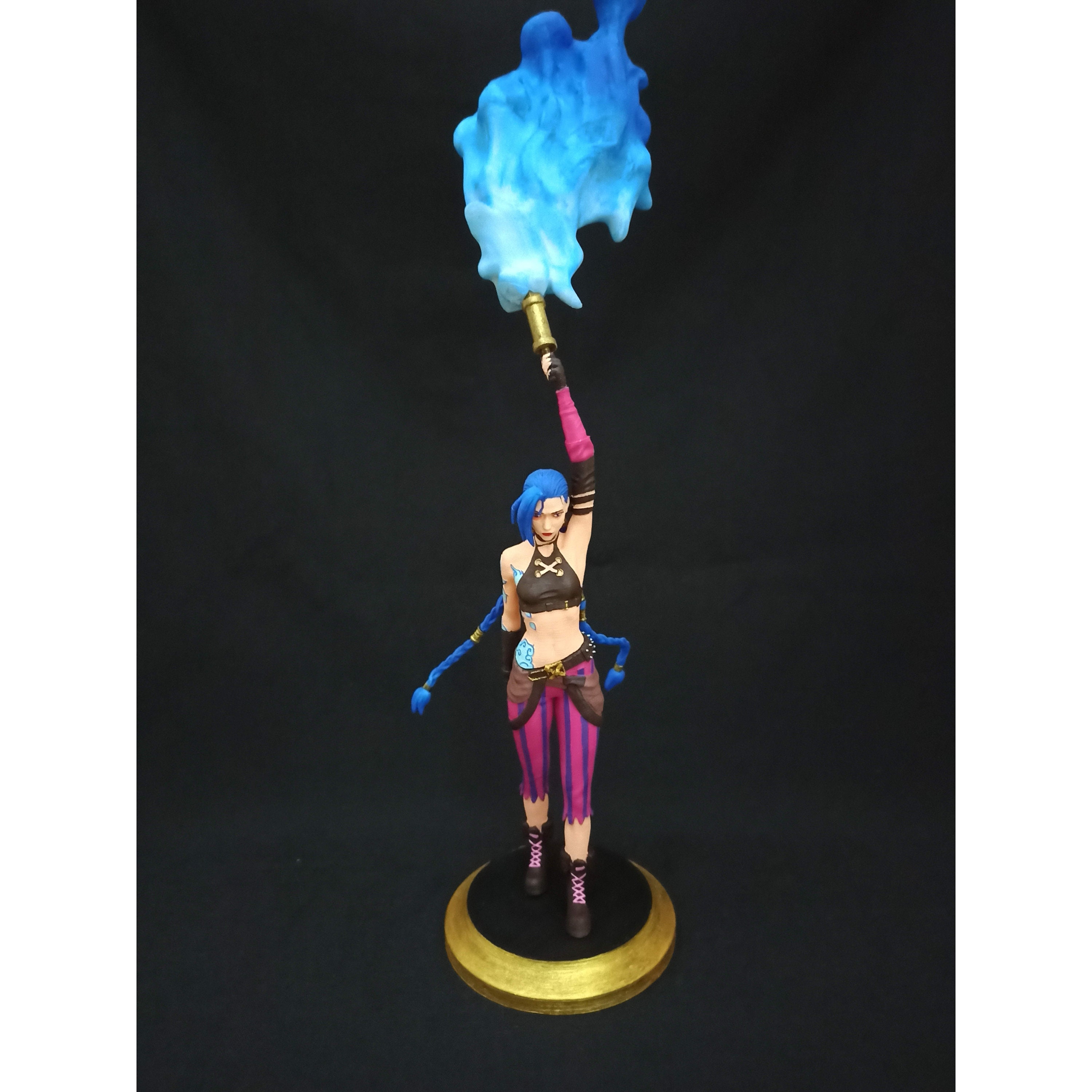 Handmade Jinx Arcane League of Legends 5x10 Inch Cotton Craft Fabric Block