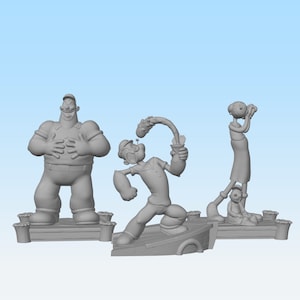 Popeye Figure | Olive Oyl Figure | Popeye Statue | Brutus Figure | Brutus Statue | Collectible Statue | Birthday Gift