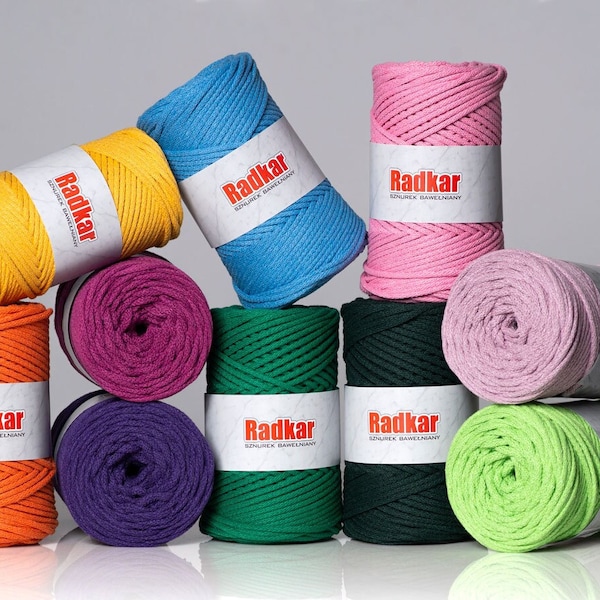 Braided cotton cord 4mm (100m) / Macrame cord / Cotton string / Macramee / Baumwolle / DIY / Macrame string / Bag yarn / 47 colors