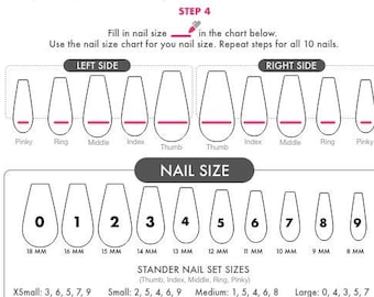 Size Guide Blank Nails Measuring Kit - Etsy Sweden