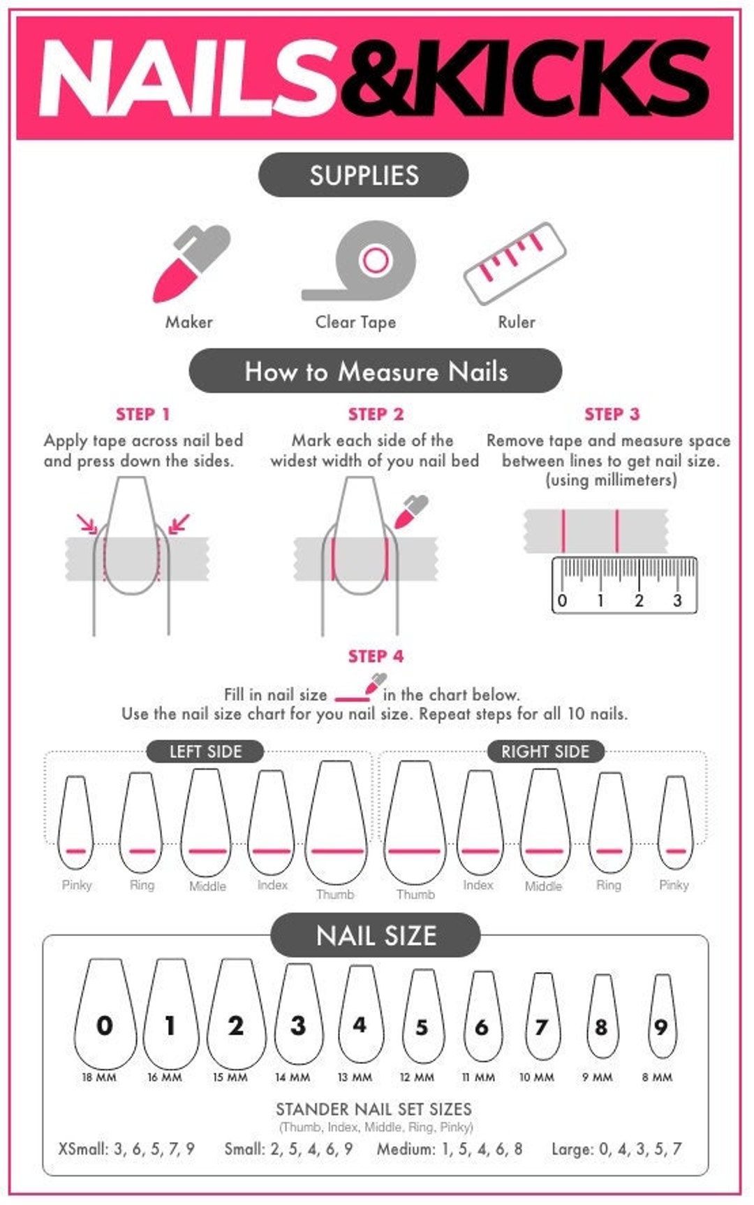 How to Measure Your Nails Etsy