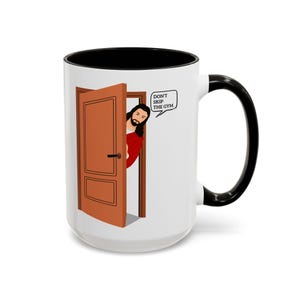 Funny Jesus Gym Mug, Workout Coffee Cup, Hilarious Religious Tea Mug, Witty Christian Exercise Mug, Fun Workout Gift, Eccentric Gym Ceramic