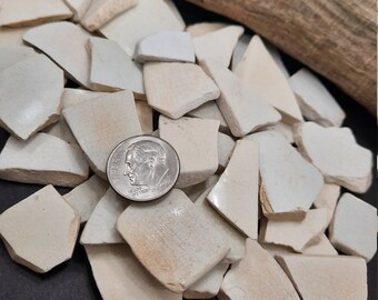 50 fragments de porcelaine en céramique blanche Sea Pottery, authentiques trouvailles de plage triées sur le volet