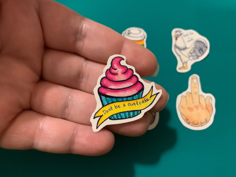 Hand Drawn Mini Stickers 6 Pack Etsy