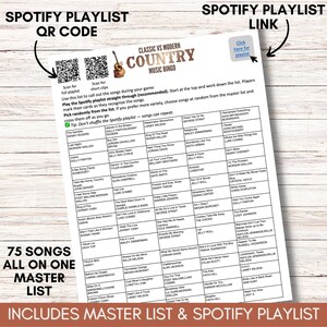 Modern vs Classic Country Music Bingo – 100 Cards Printable Party Game