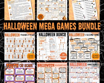 Megapaquete de juegos de Halloween: actividades imprimibles para fiestas (PDF)
