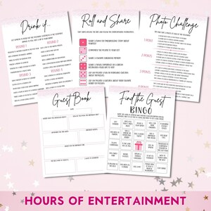 Birthday Games For Her, Editable Printable 20 Game Bundle, Modern Birthday Party Ideas, 21st, 30th, 50th, 60th, Personalize in Canva