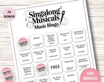 Bingo musical de musicales para cantar juntos: 75 canciones, 100 cartones (descarga digital)