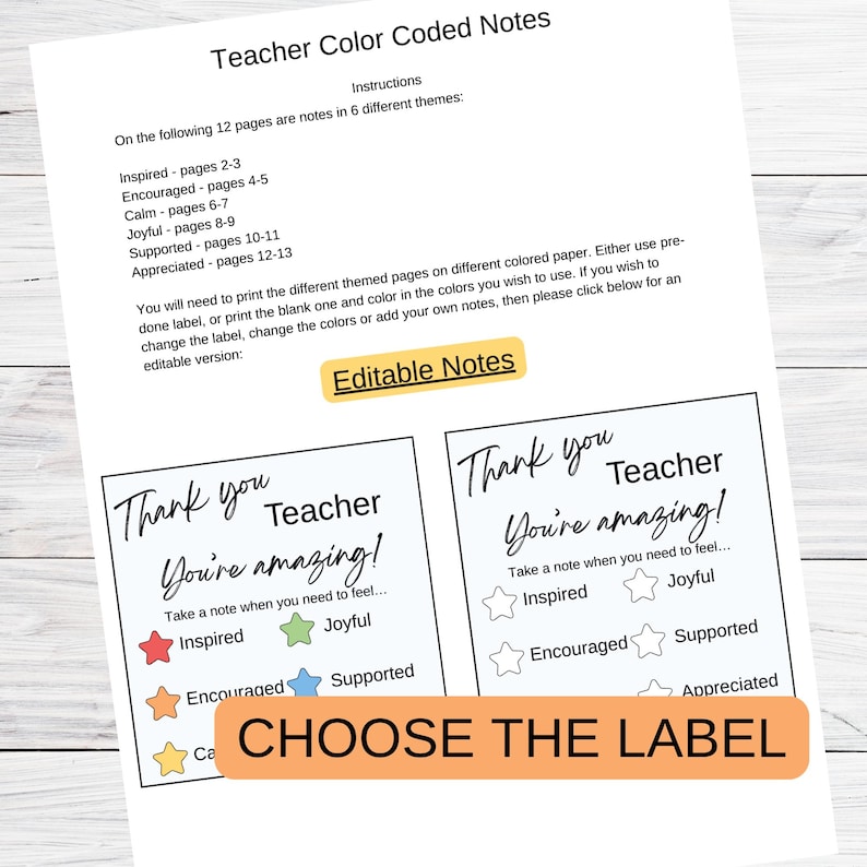 Teacher Appreciation Jar, Printable Teacher Notes, DIY Thank You Gift, Uplifting Affirmations, Digital Download, End of Year Teacher Gift