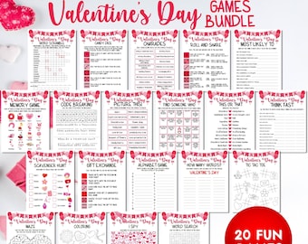 Valentines Day Games For Kids, Classroom Games, Valentines Games, Valentines Printable Games, Fun Party Games, Instant Download
