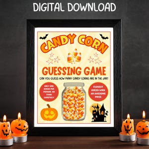 Candy Corn Guessing Game, Printable Halloween Activity, Fun Classroom Game, Instant Download