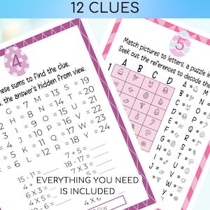 Easter Scavenger Hunt For Teens & Tweens, Indoor Easter Treasure Hunt For Older Kids, Easter Activity, Puzzles, Printable Easter Egg Hunt