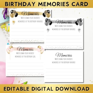 Teilen Sie eine Memory Card, Geburtstage, Andenken, Jubiläum, Poster, bearbeitbar, druckbar, Pink, Gold, Silber, Instant Download