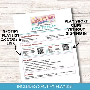 90s Summer Hits Music Bingo – 200 Cards, Printable Game with Spotify Playlist (Digital Download)