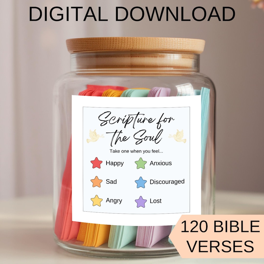 DIY Color Coded Bible Verse Jar Kit, Read Me When Jar, Printable ...