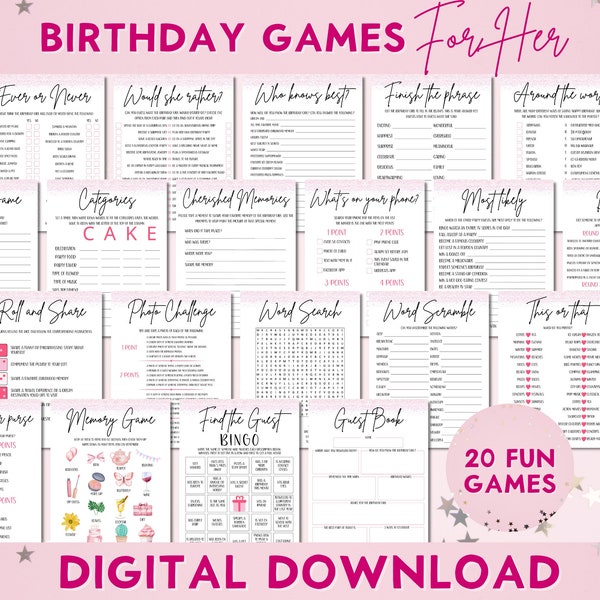 Birthday Party Games - Etsy