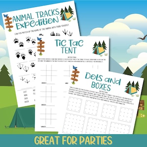Camping Activities, Camping Games Kids Families Adults, Printable, Family Fun, Camping Trip, Summer Camp, End Of School Activities