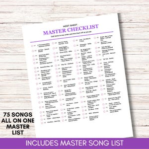 2000s Singalong Hits Music Bingo Game, 75 Songs 200 Cards imagen 3