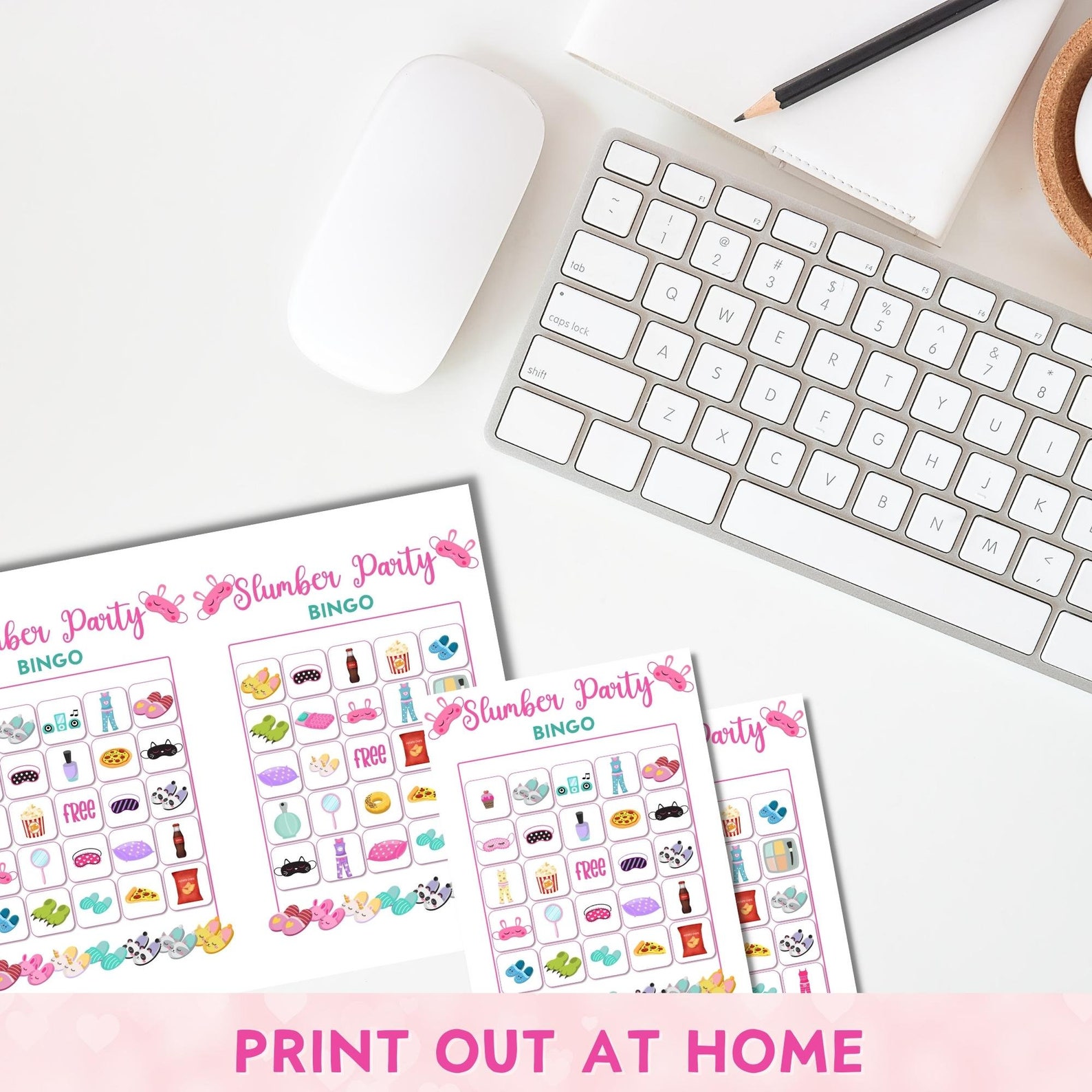 Printable Slumber Party Bingo Game, Sleepover, Pajama Party, Girls ...