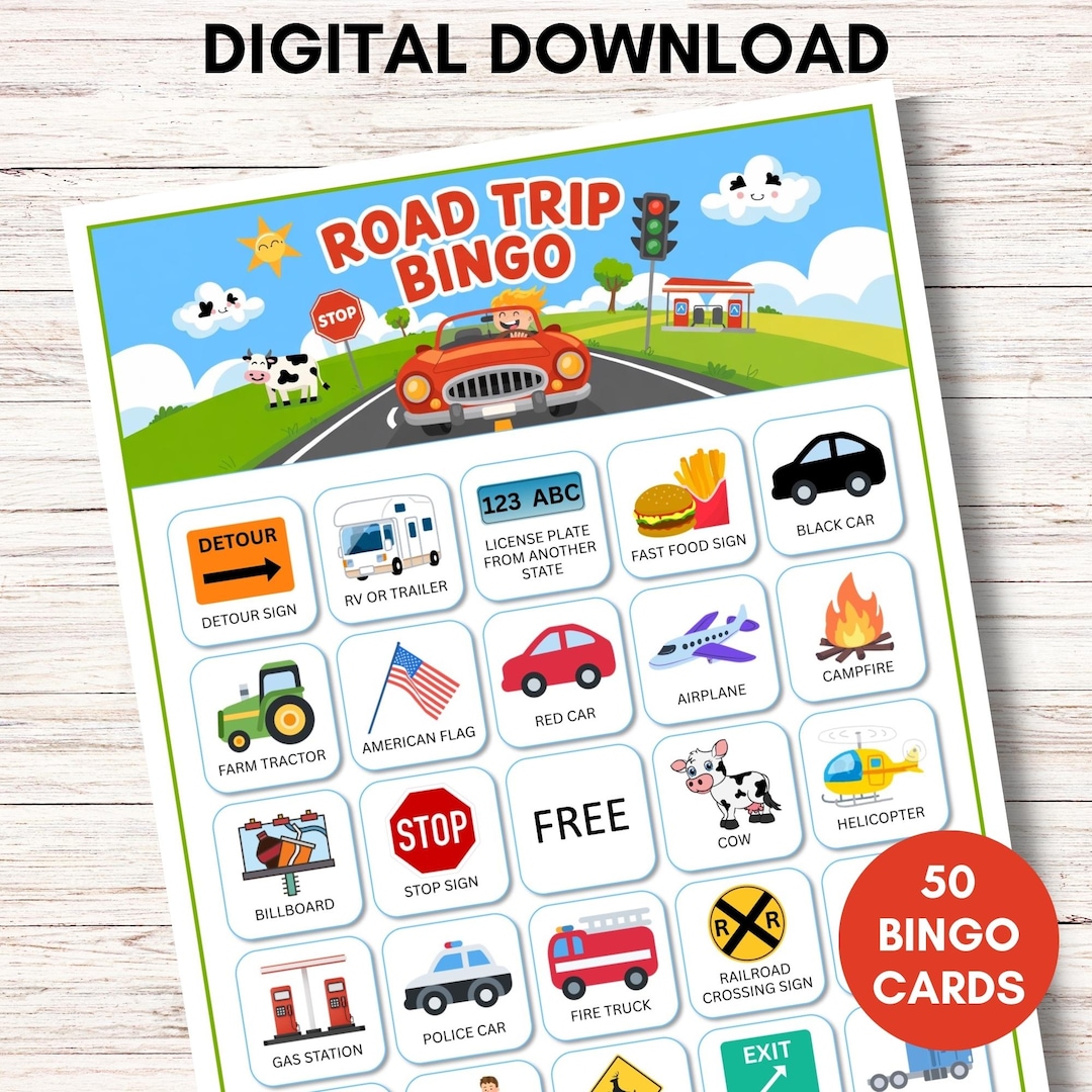 Road Trip Bingo For Kids Road Trip Bingo For Kids